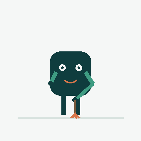 PharmaClean mascotte aan het schoonmaken