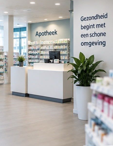 Schone, opgeruimde apotheekbalie